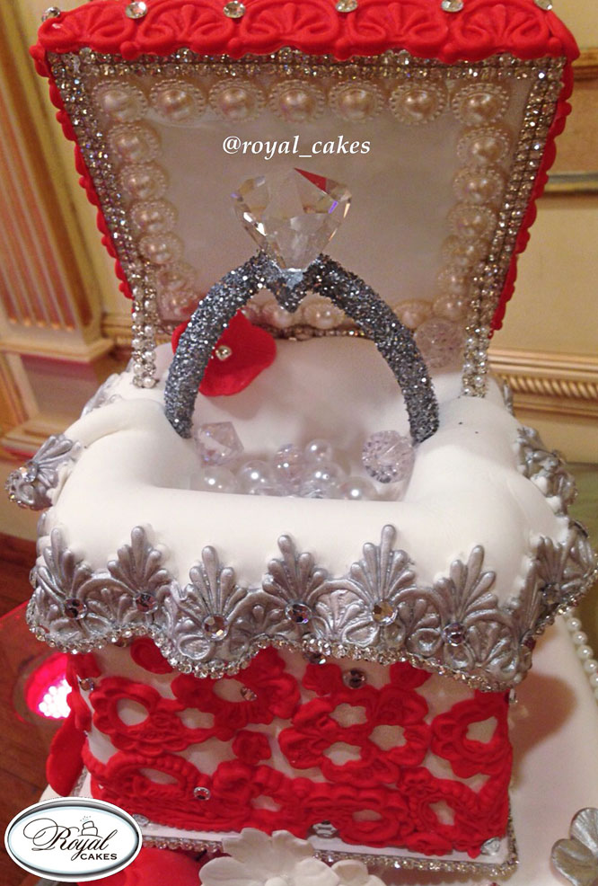 engagement ring box cake