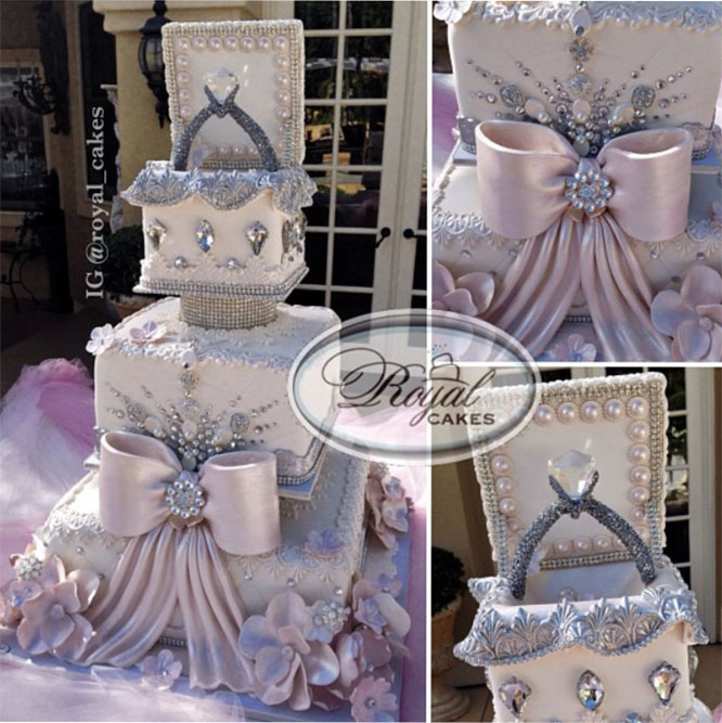 engagement ring box cake