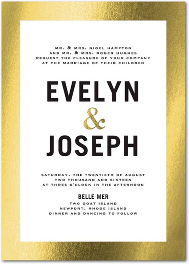 invitation trend gold foil