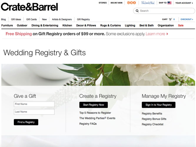 wedding registry