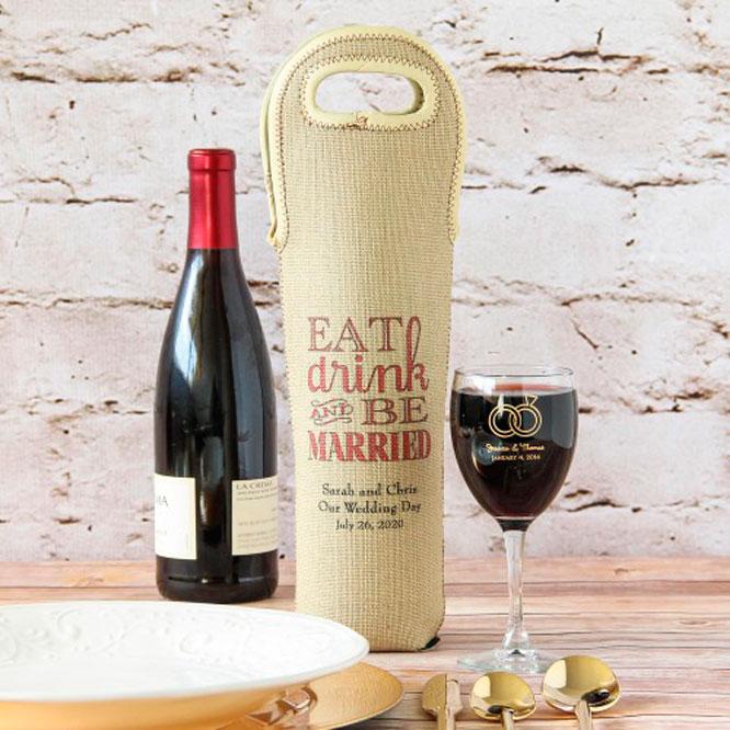 Bridal wine and tote