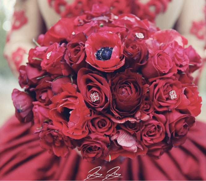 Red Bridal Bouquet