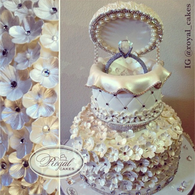 engagement ring box cake