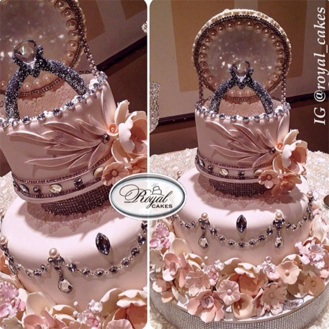 engagement ring box cake