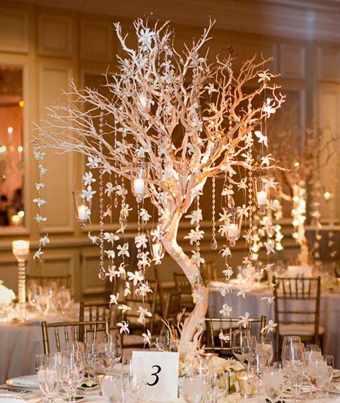 Winter wedding centerpiece